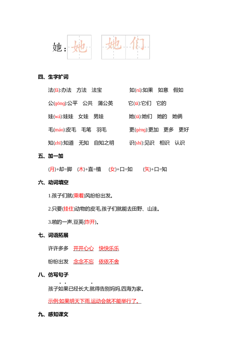 第一单元核心考点清单_二年级上下册资料_二年级语数英上下册学习资料_3-7-1、小学二年级语文上册_统编、部编、人教（语文全国统一只有一个版）_2023更新