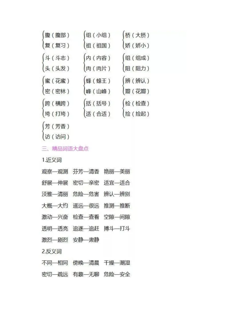 部编版三年级语文下册全册知识要点汇总_三年级上下册资料_小学三年级学习资料-25年更新版_3-02、小学三年级语文下册_3-2-1、学习资料、复习、知识点、归纳汇总_语文-知识汇总