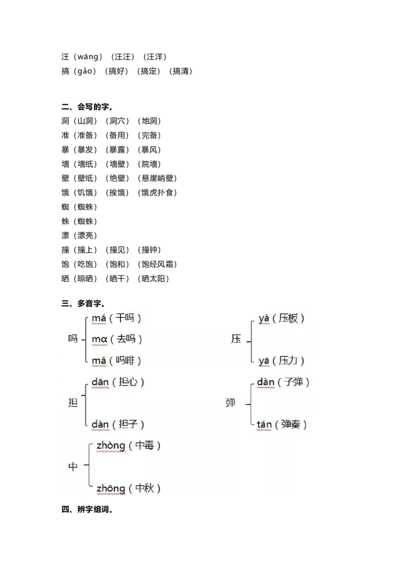 部编版三年级（上册）语文期中考试复习要点（期中复习）_三年级上下册资料_小学三年级学习资料-25年更新版_3-01、小学三年级语文上册_3-1-1、复习、知识点、归纳汇总