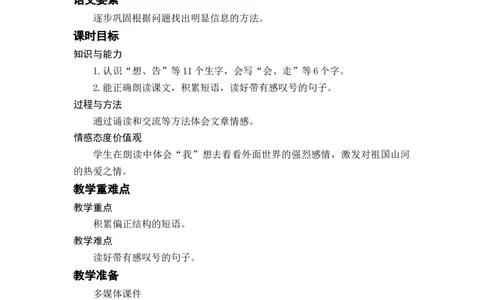 课文2我多想去看看_一年级上下册资料_小学一年级学习资料-25年更新版_1-02、小学一年级语文下册_3-6-2-3、课件、讲义、教案_《名师教案》语文一年级下册（2022春）_第2单元