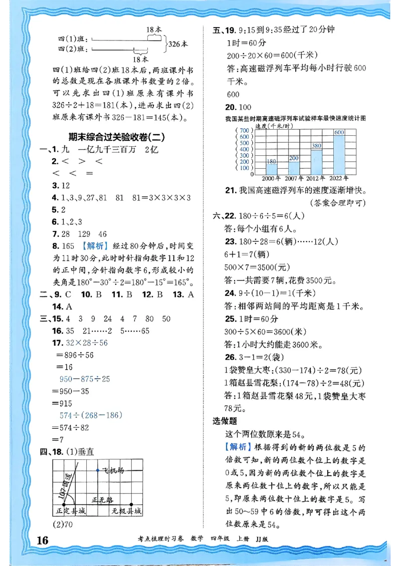 四年级数学上册冀教版25秋《王朝霞考点梳理时习卷》答案_25秋小学语数英习题试卷_数学_冀教版_1-6年级数学上册冀教版25秋《王朝霞考点梳理时习卷》