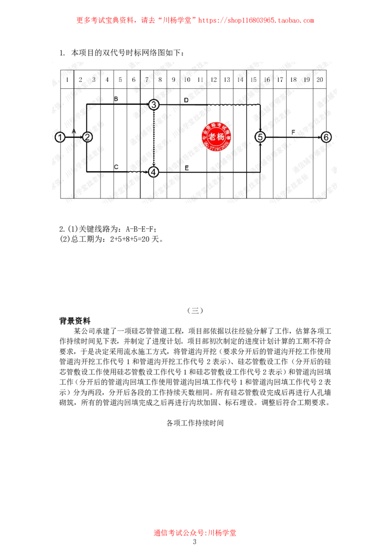 2025年8月9日流水施工、双代号时标网络图专项测试-带答案_2026年一级建造师_2026年一建通信_2025年一建通信SVIP_02-基础精讲✿高端面授✿深度强化_专项测试