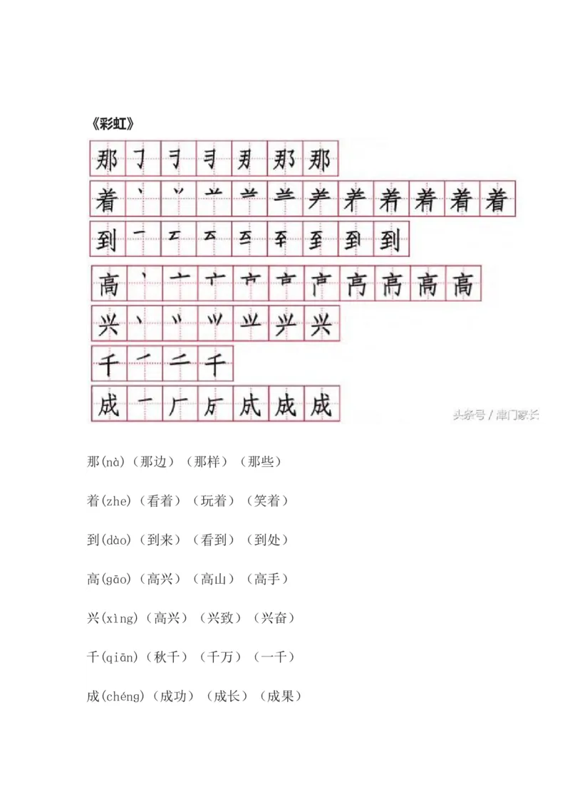 笔顺、生字、拼音、组词资料_一年级上下册资料_一年级上语数英上下册学习资料_3-6-2、小学一年级语文下册_统编、部编、人教（语文全国统一只有一个版）_1、知识点总结_专项-字词句子