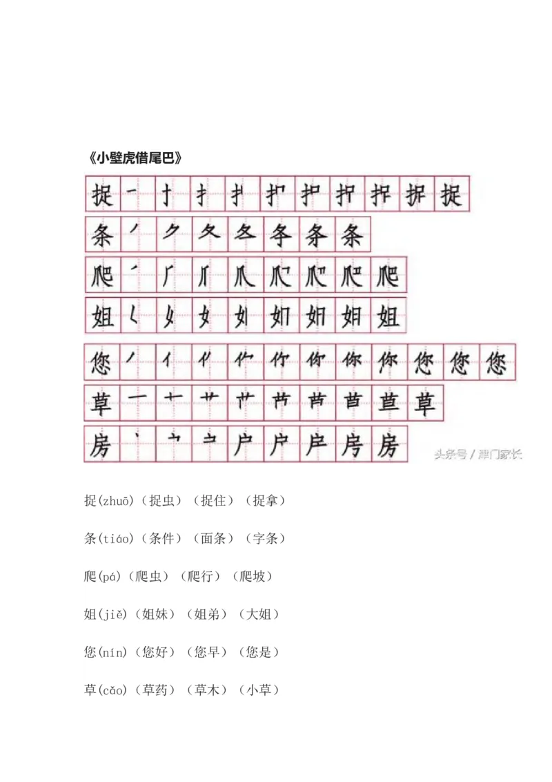 笔顺、生字、拼音、组词资料_一年级上下册资料_一年级上语数英上下册学习资料_3-6-2、小学一年级语文下册_统编、部编、人教（语文全国统一只有一个版）_1、知识点总结_专项-字词句子