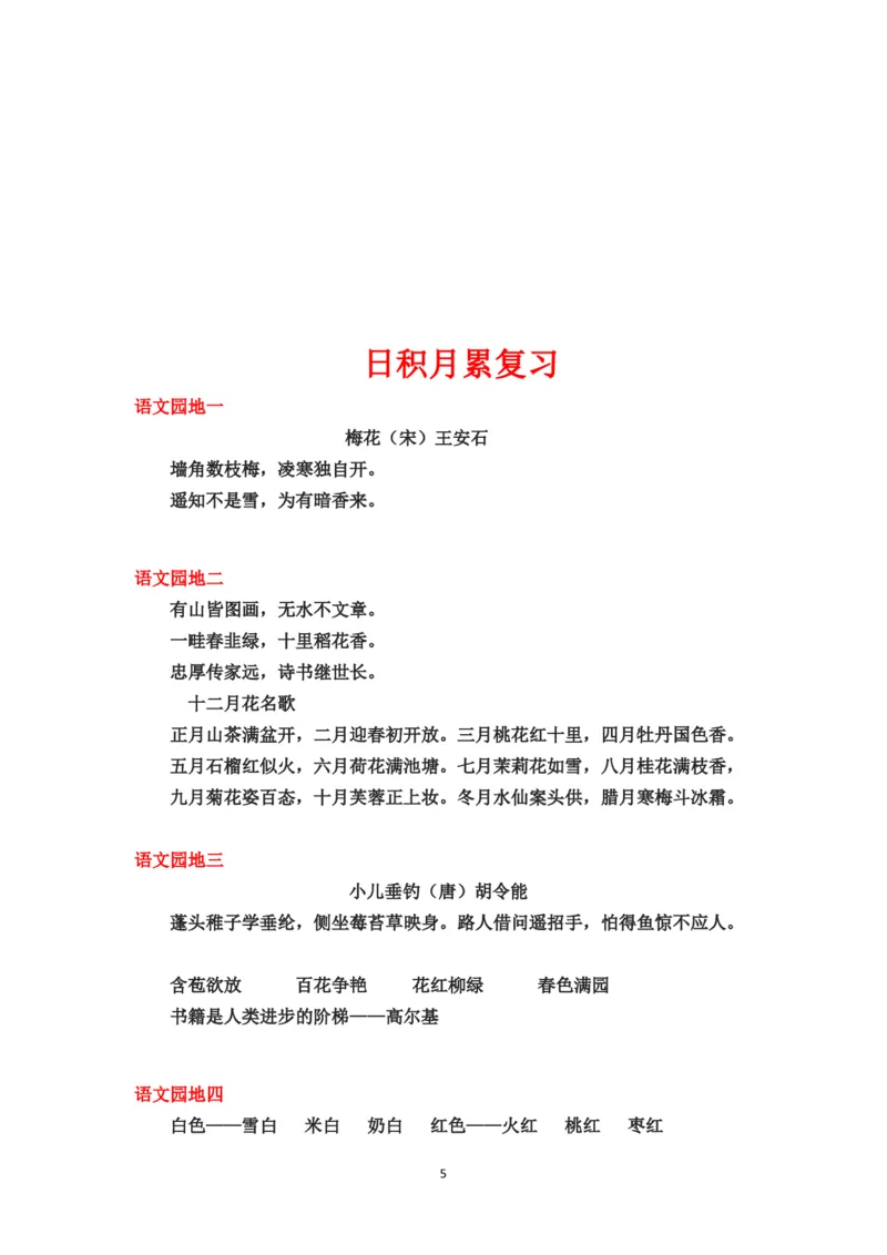 课文中心思想及日积月累_二年级上下册资料_二年级语数英上下册学习资料_3-7-1、小学二年级语文上册_统编、部编、人教（语文全国统一只有一个版）_1、知识点总结_专项-诗词课文