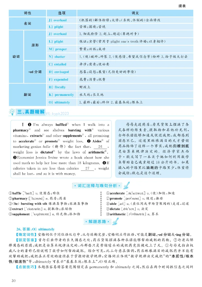 2021.06英语六级选词填空第2套解析_六级_六级选词填空_六级选词填空解析