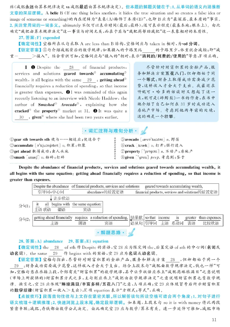 2021.06英语六级选词填空第2套解析_六级_六级选词填空_六级选词填空解析