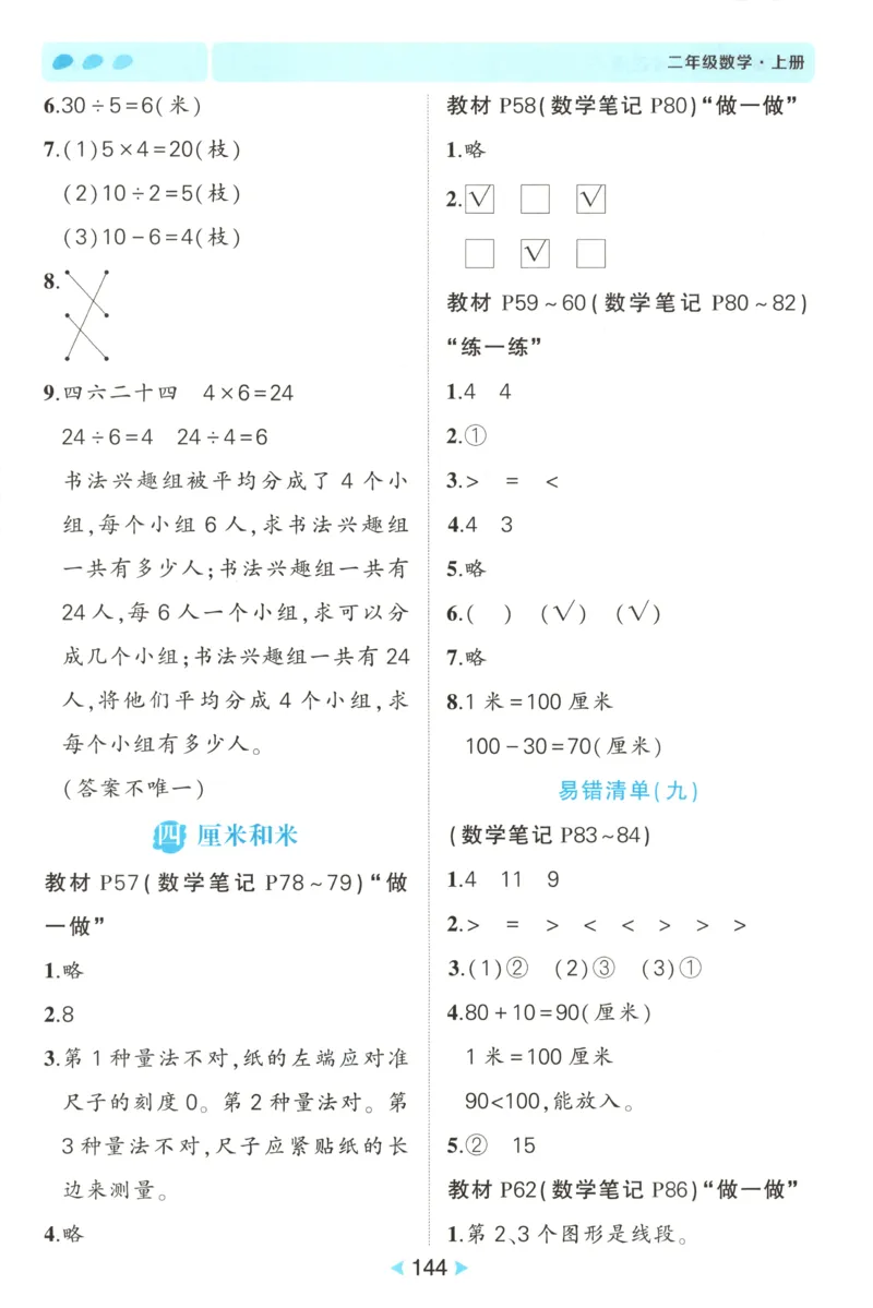 答案_25秋小学语数英习题试卷_数学_人教版_25秋《状元笔记》数学人教版23456_状元数学笔记RJ2上