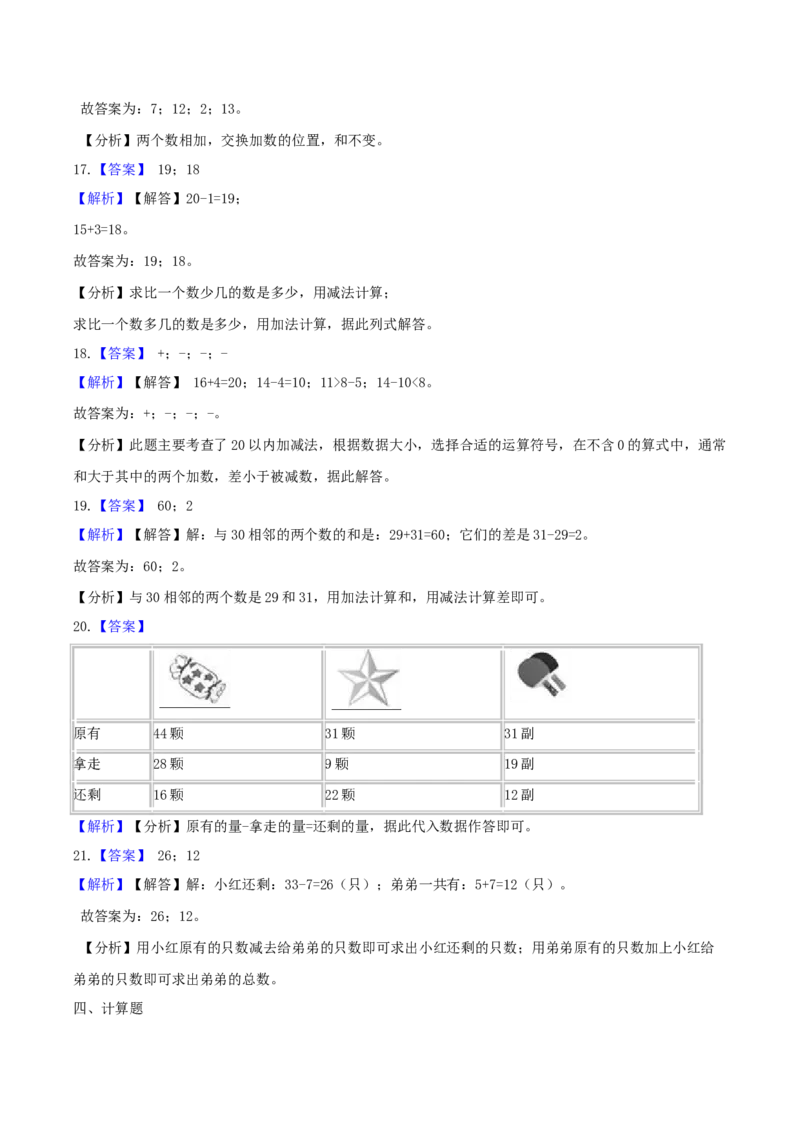 精品原创6.加与减（三）-北师大版一年级下册数学期末复习专题讲义（知识点归纳+典例讲解+同步测试）北师大版_一年级上下册资料_小学一年级学习资料-25年更新版_北师大版
