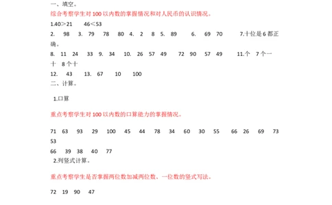 苏教版数学一年级下学期期末测试卷8_一年级上下册资料_一年级上语数英上下册学习资料_3-6-4、小学一年级数学下册_苏教版_5、期末测试卷