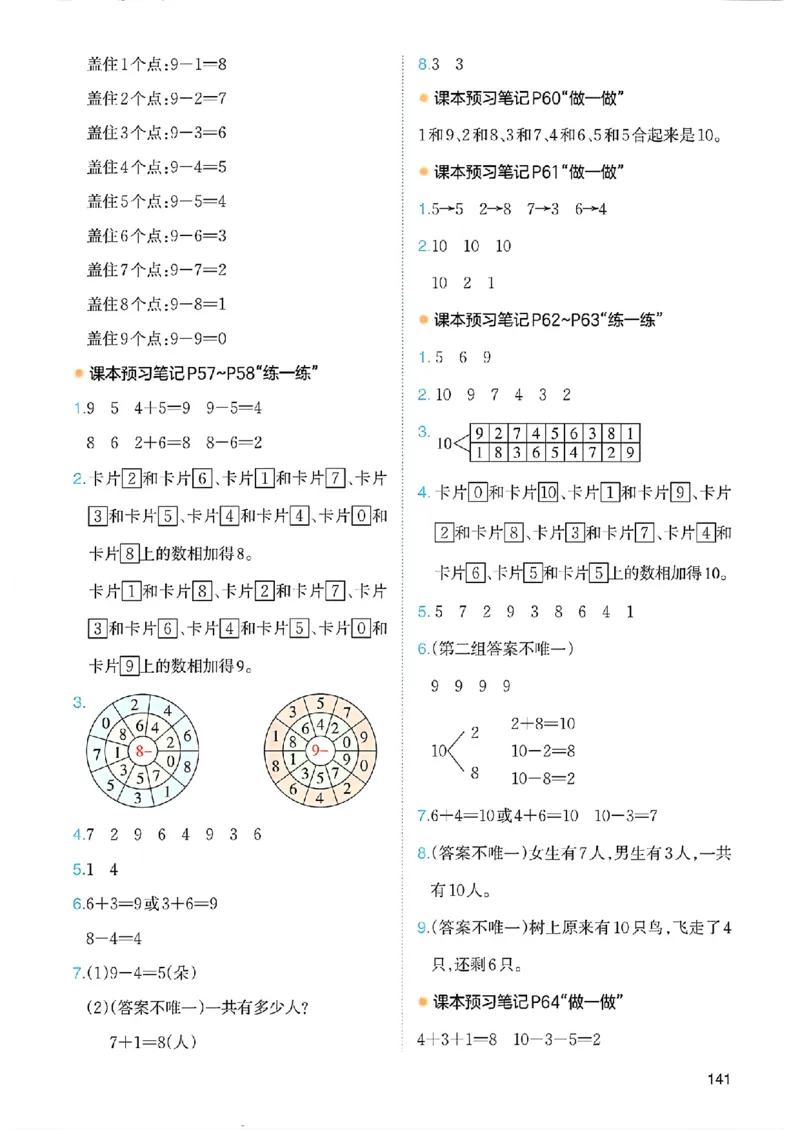 课堂预习笔记数学人教一年级_25秋《一本预习笔记》语数外，人教，北师1-6上_25秋《一本预习笔记》数学人教版1-6_一年级预习笔记数学人教