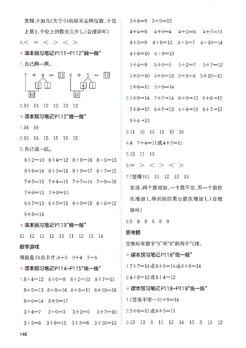 课堂预习笔记数学人教一年级_25秋《一本预习笔记》语数外，人教，北师1-6上_25秋《一本预习笔记》数学人教版1-6_一年级预习笔记数学人教