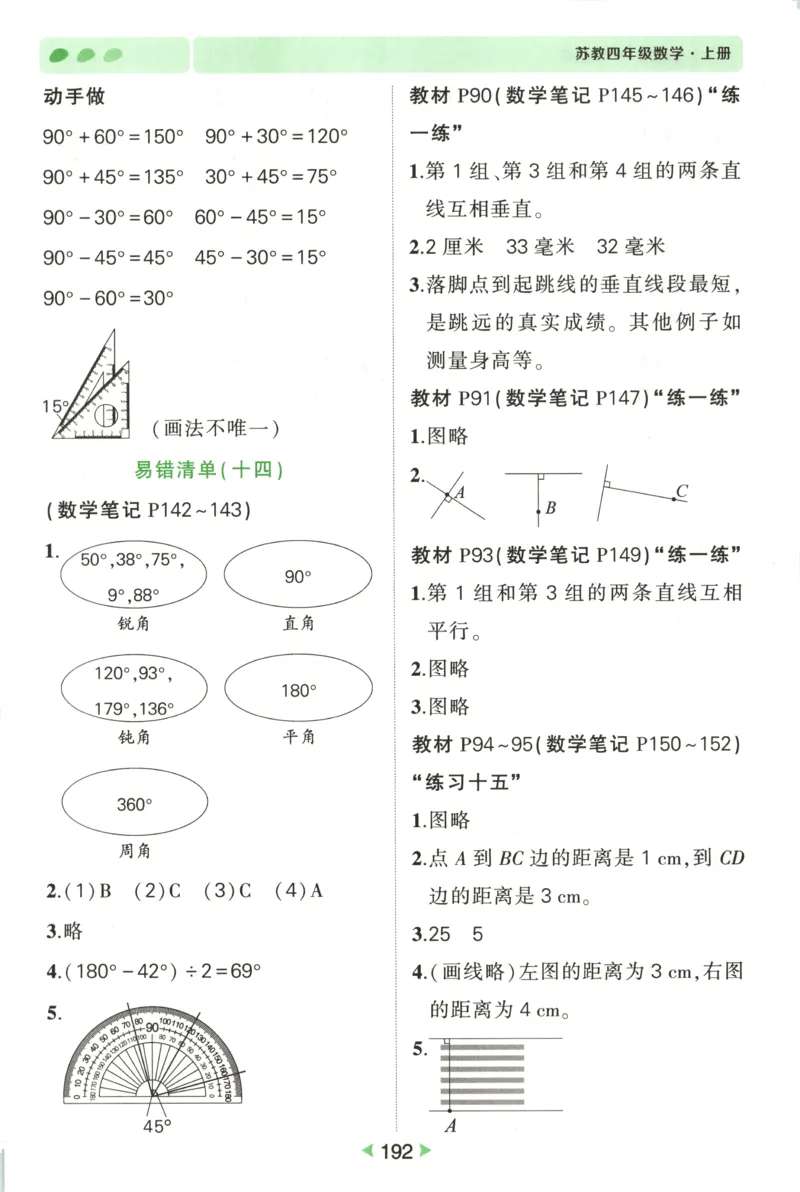 答案_25秋小学语数英习题试卷_数学_苏教版_25秋《状元笔记》数学苏教版34_状元数学笔记SJ4上