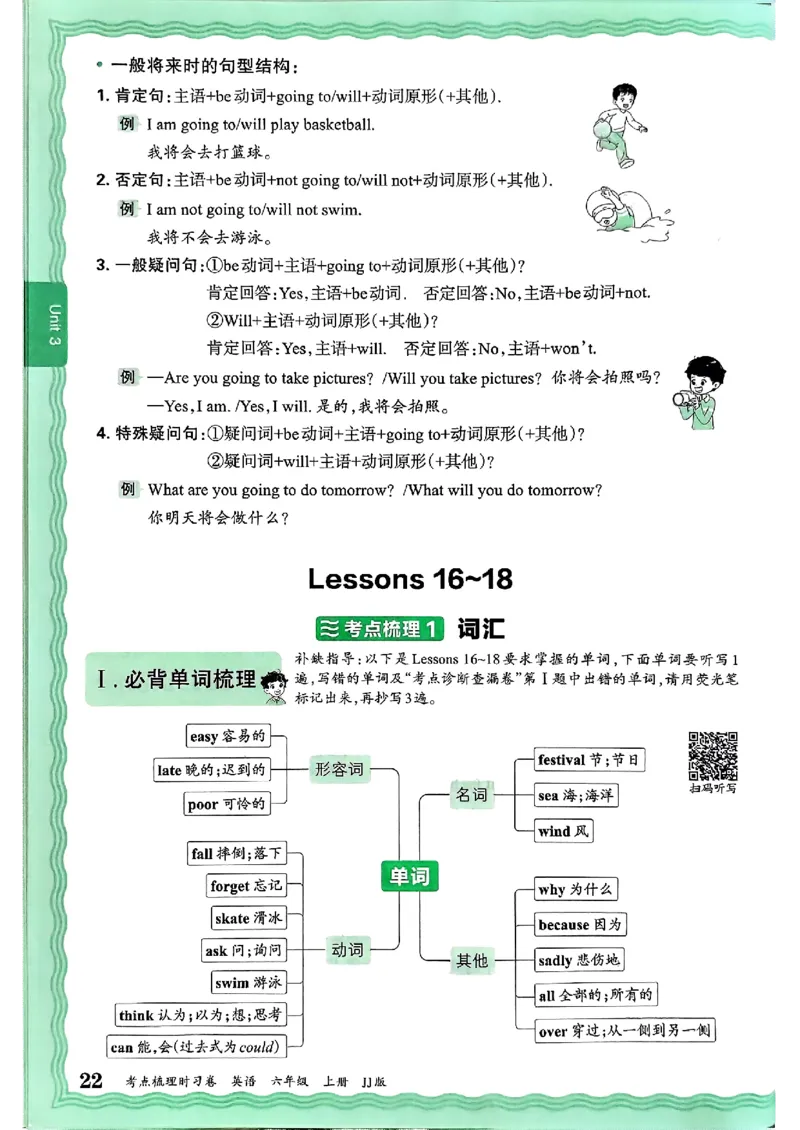 英语六上JJ版补缺手册_25秋小学语数英习题试卷_英语_冀教版_英语《王朝霞考点梳理时习卷》冀教25秋_25秋《王朝霞考点梳理时习卷》英语冀教六上