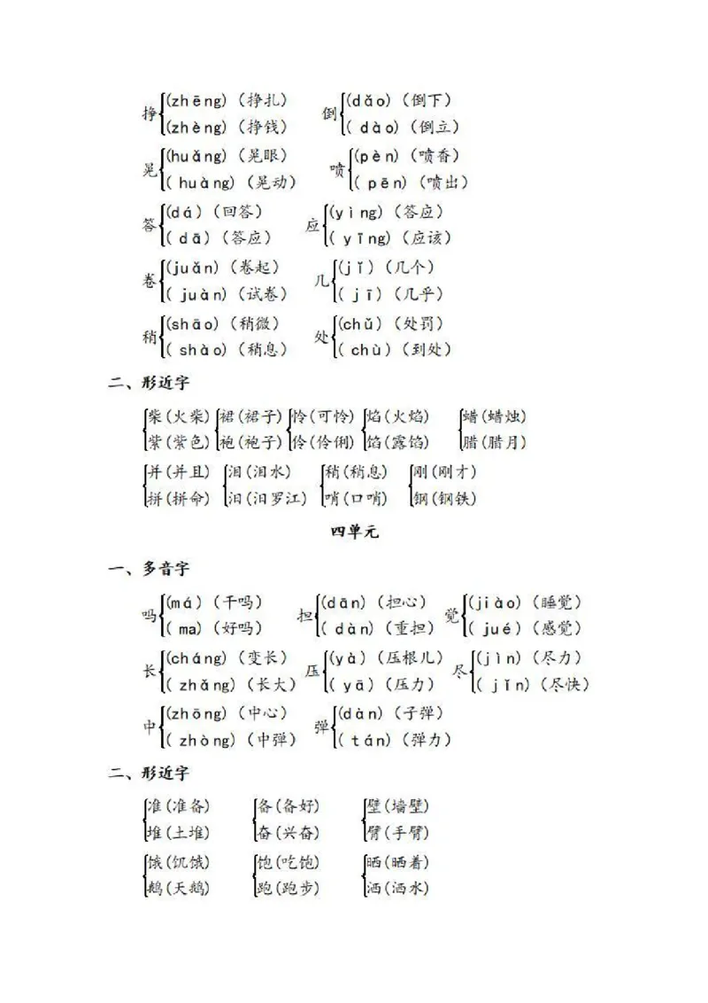 部编版语文三年级上册期中必掌握多音字形近字汇总_三年级上下册资料_小学三年级学习资料-25年更新版_3-01、小学三年级语文上册_3-1-1、复习、知识点、归纳汇总