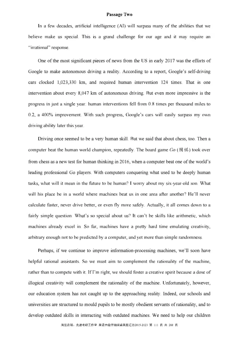 六级仔细阅读真题2015-2023_六级_六级仔细阅读_旧英语六级仔细阅读