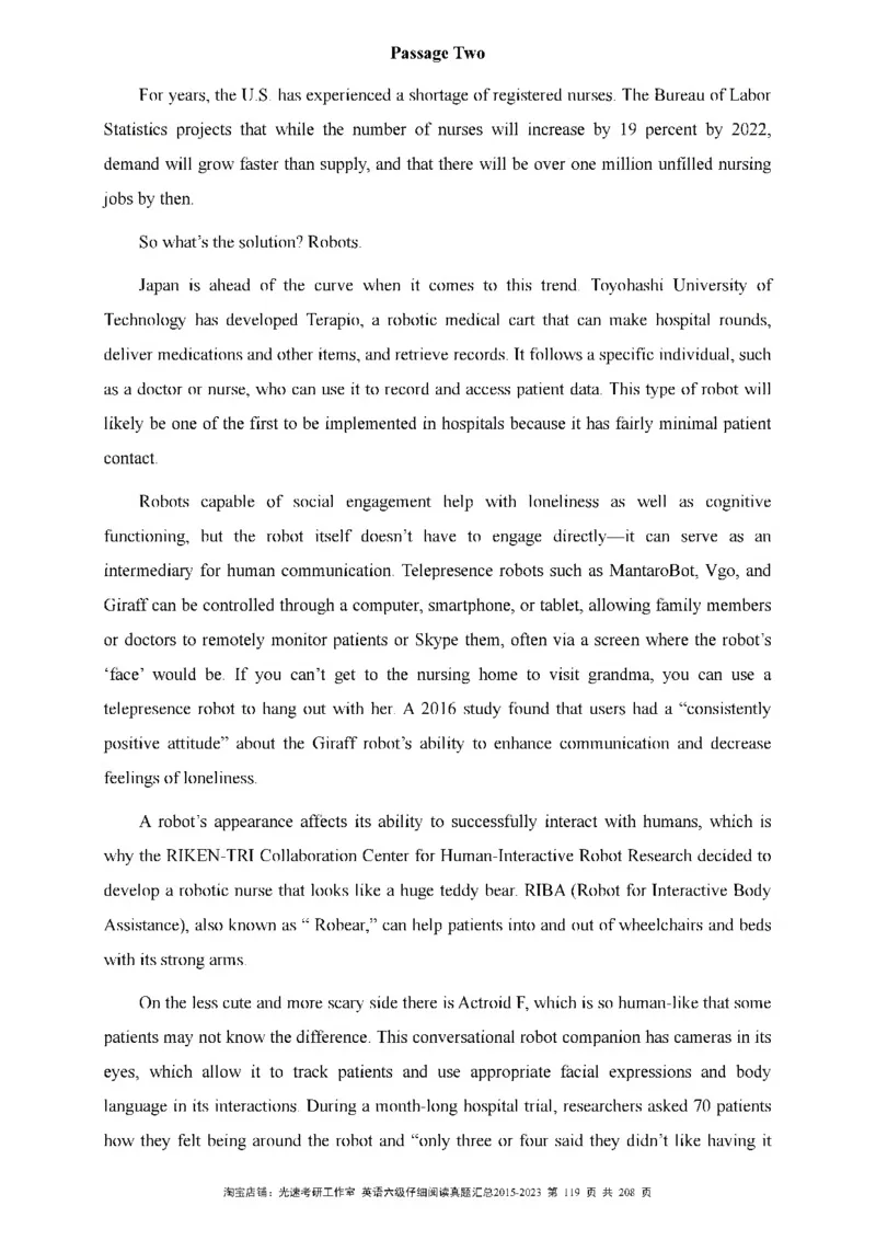 六级仔细阅读真题2015-2023_六级_六级仔细阅读_旧英语六级仔细阅读