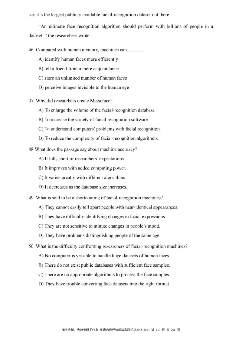 六级仔细阅读真题2015-2023_六级_六级仔细阅读_旧英语六级仔细阅读