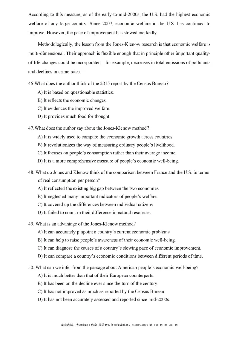 六级仔细阅读真题2015-2023_六级_六级仔细阅读_旧英语六级仔细阅读