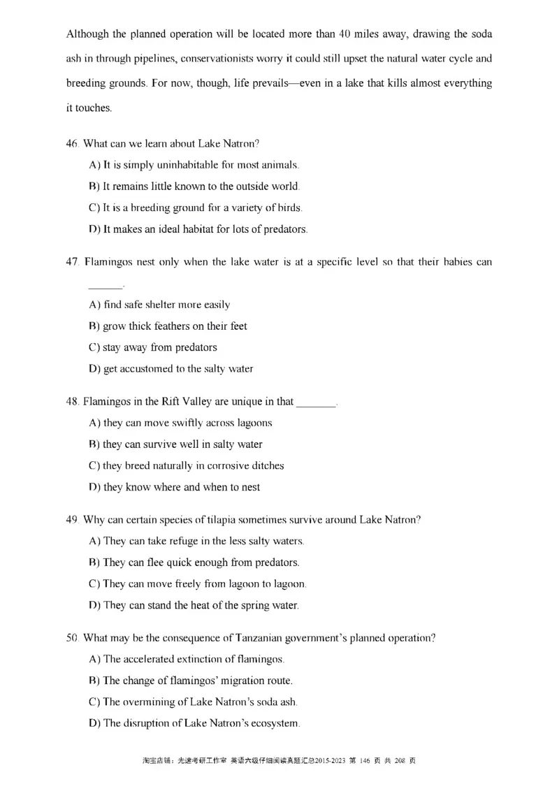 六级仔细阅读真题2015-2023_六级_六级仔细阅读_旧英语六级仔细阅读