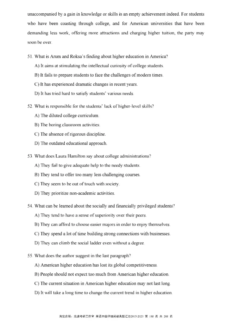 六级仔细阅读真题2015-2023_六级_六级仔细阅读_旧英语六级仔细阅读