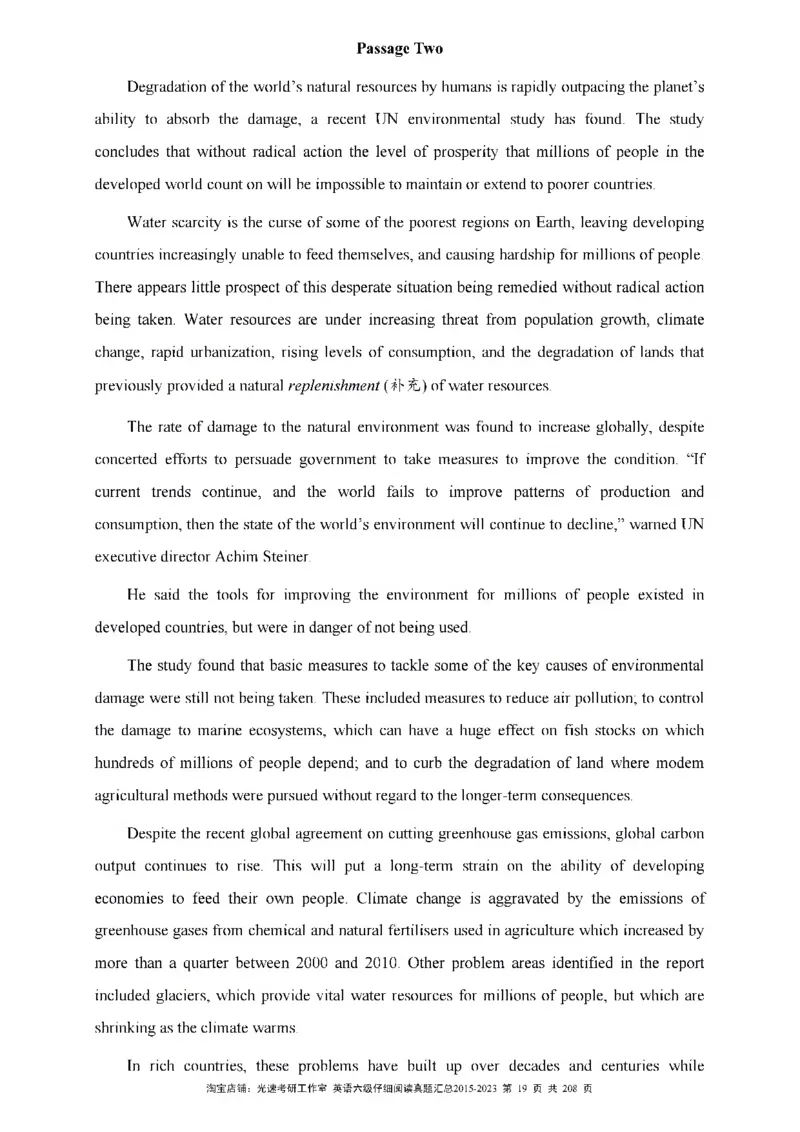 六级仔细阅读真题2015-2023_六级_六级仔细阅读_旧英语六级仔细阅读