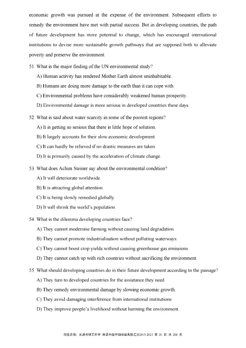 六级仔细阅读真题2015-2023_六级_六级仔细阅读_旧英语六级仔细阅读