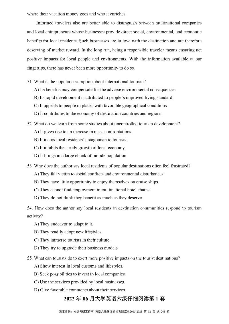 六级仔细阅读真题2015-2023_六级_六级仔细阅读_旧英语六级仔细阅读