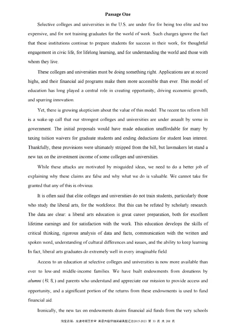 六级仔细阅读真题2015-2023_六级_六级仔细阅读_旧英语六级仔细阅读