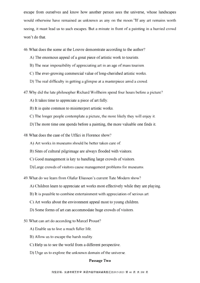 六级仔细阅读真题2015-2023_六级_六级仔细阅读_旧英语六级仔细阅读