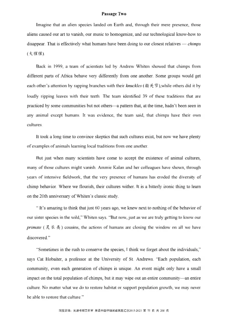 六级仔细阅读真题2015-2023_六级_六级仔细阅读_旧英语六级仔细阅读