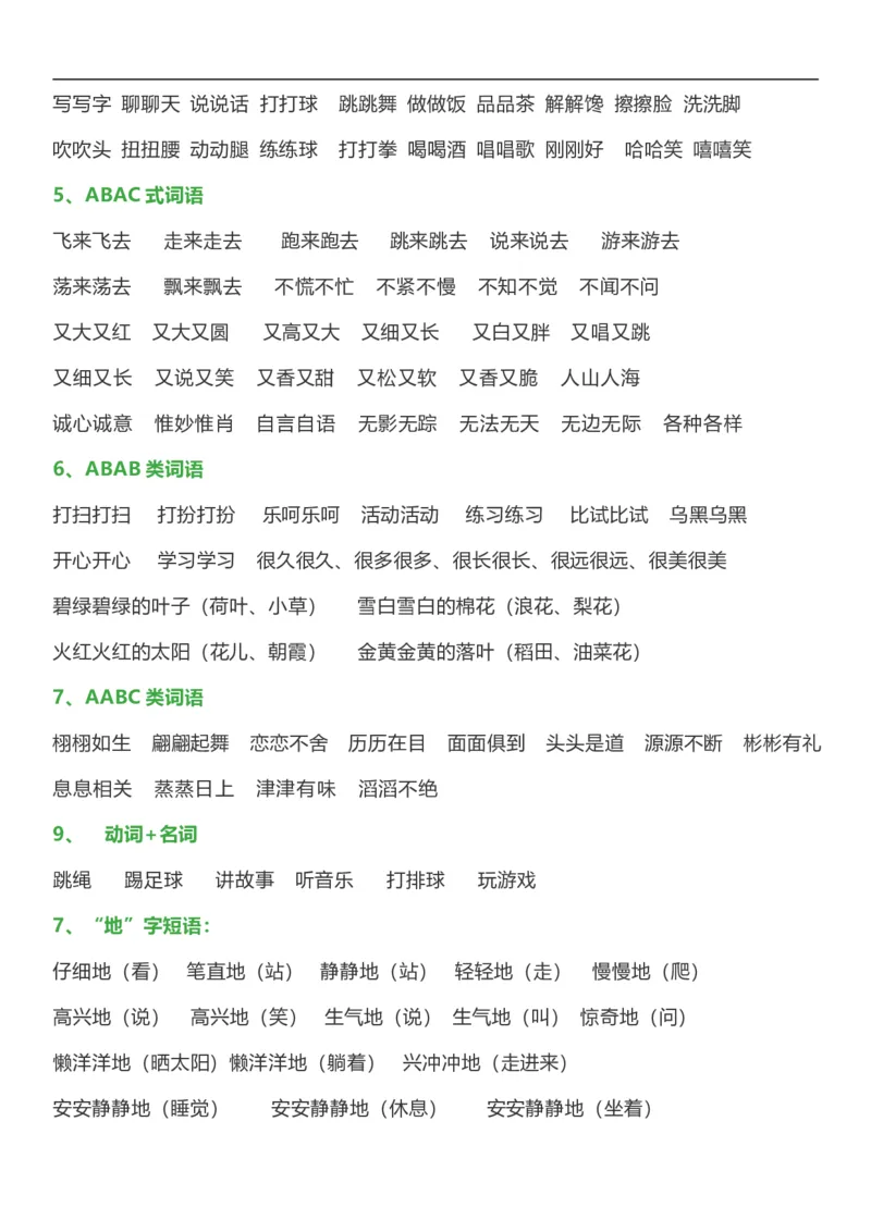 日积月累词语分类知识点_一年级上下册资料_一年级上语数英上下册学习资料_3-6-2、小学一年级语文下册_统编、部编、人教（语文全国统一只有一个版）_1、知识点总结_专项-字词句子