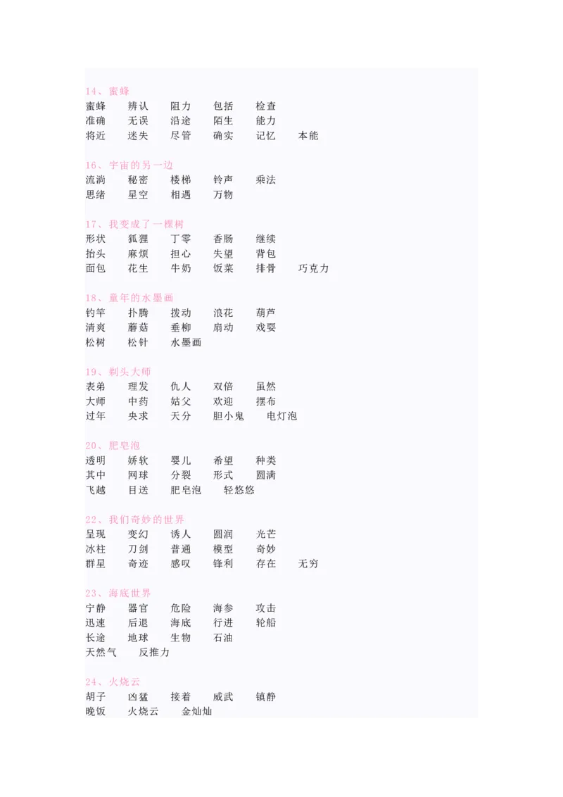 语文3年级下册课内词语全册汇总_三年级上下册资料_小学三年级学习资料-25年更新版_3-02、小学三年级语文下册_3-2-1、学习资料、复习、知识点、归纳汇总_语文-知识汇总