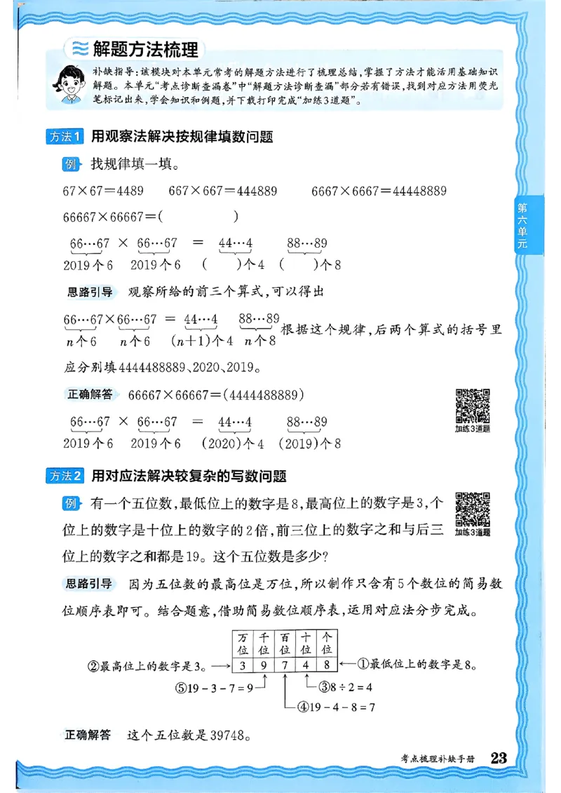 四年级数学上册冀教版25秋《王朝霞考点梳理时习卷》补缺手册_25秋小学语数英习题试卷_数学_冀教版_1-6年级数学上册冀教版25秋《王朝霞考点梳理时习卷》