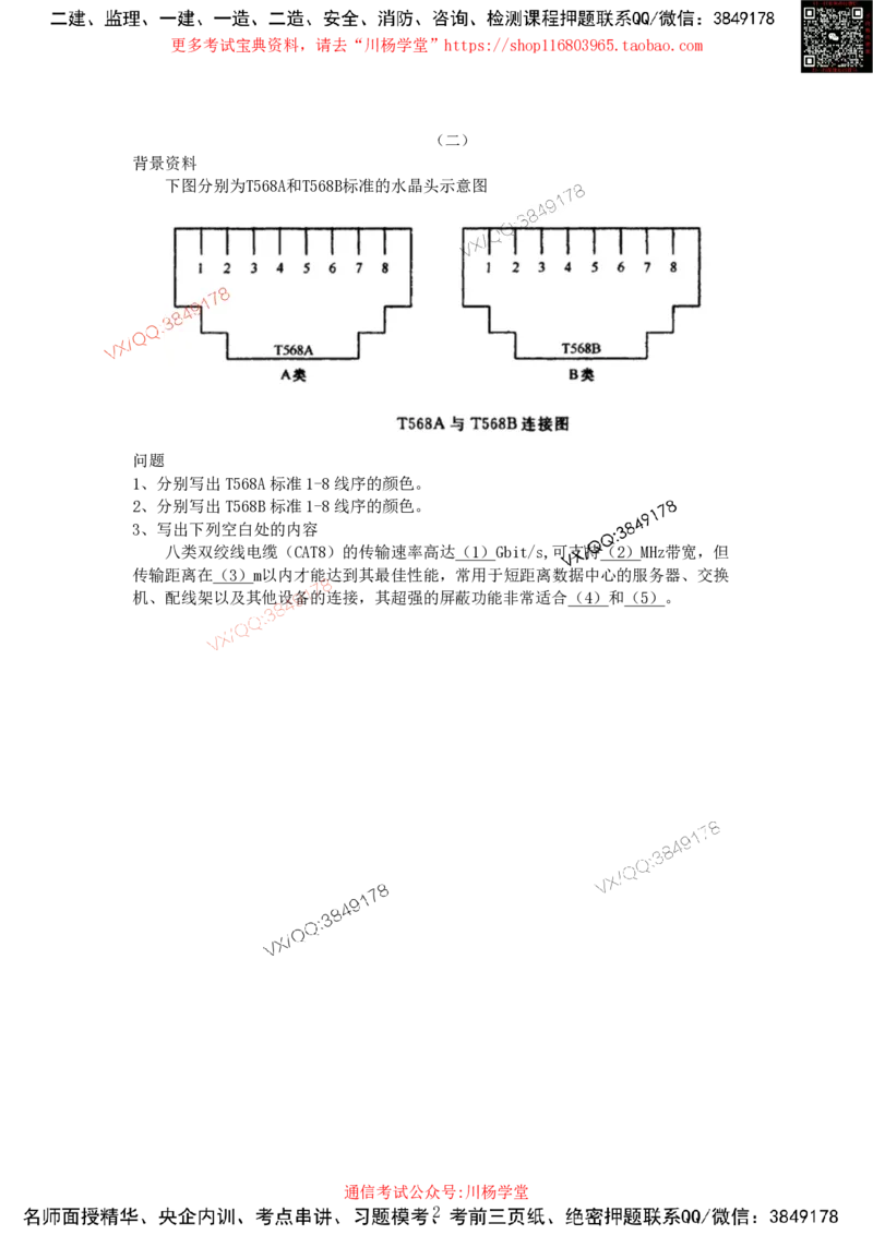 2025年7月3日实操题专项测试（2）-空白卷_2026年一级建造师_2026年一建通信_2025年一建通信SVIP_02-基础精讲✿高端面授✿深度强化_06-通信《全系VIP班》川杨SMR推荐_专项测试