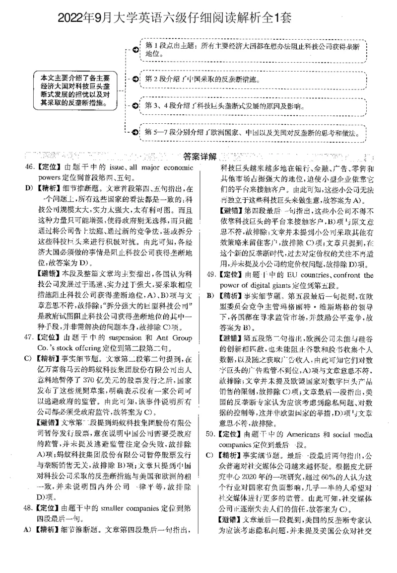 2022.09英语六级仔细阅读解析全1套_六级_六级仔细阅读_仔细阅读真题解析（2015-2023.12））