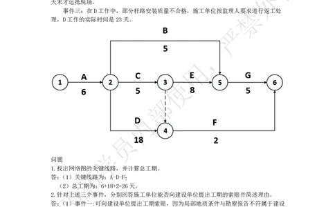 2025年5月10日双代号网络图索赔和赶工专项测试-带答案_2026年一级建造师_2026年一建通信_2025年一建通信SVIP_02-基础精讲✿高端面授✿深度强化_专项测试