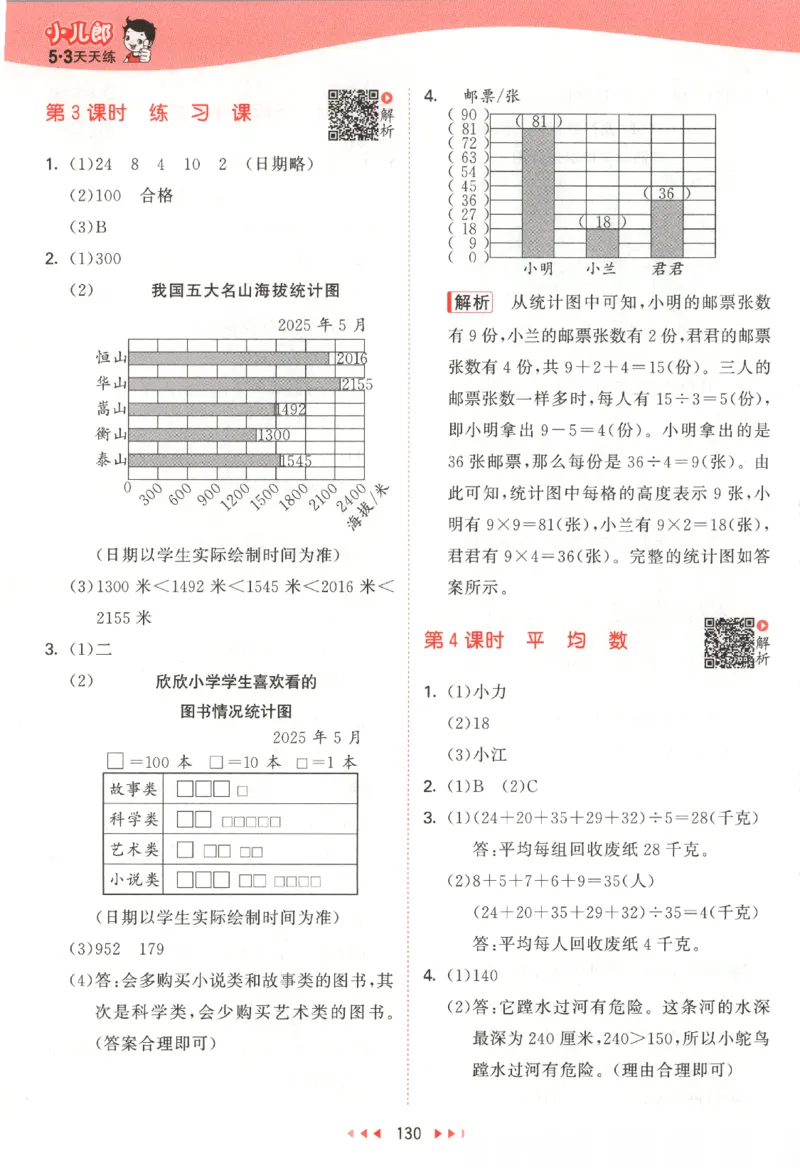 四年级数学上册苏教版25秋《53天天练》答案_25秋小学语数英习题试卷_数学_苏教版_1-6年级数学上册苏教版25秋《53天天练》_四年级数学上册苏教版25秋《53天天练》