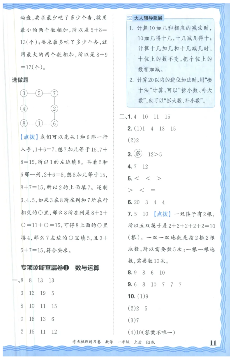 答案_25秋小学语数英习题试卷_数学_人教版_25秋1-6年级上册数学《王朝霞考点梳理时习卷》_一年数学上册《王朝霞考点梳理时习卷》人教25秋(1)