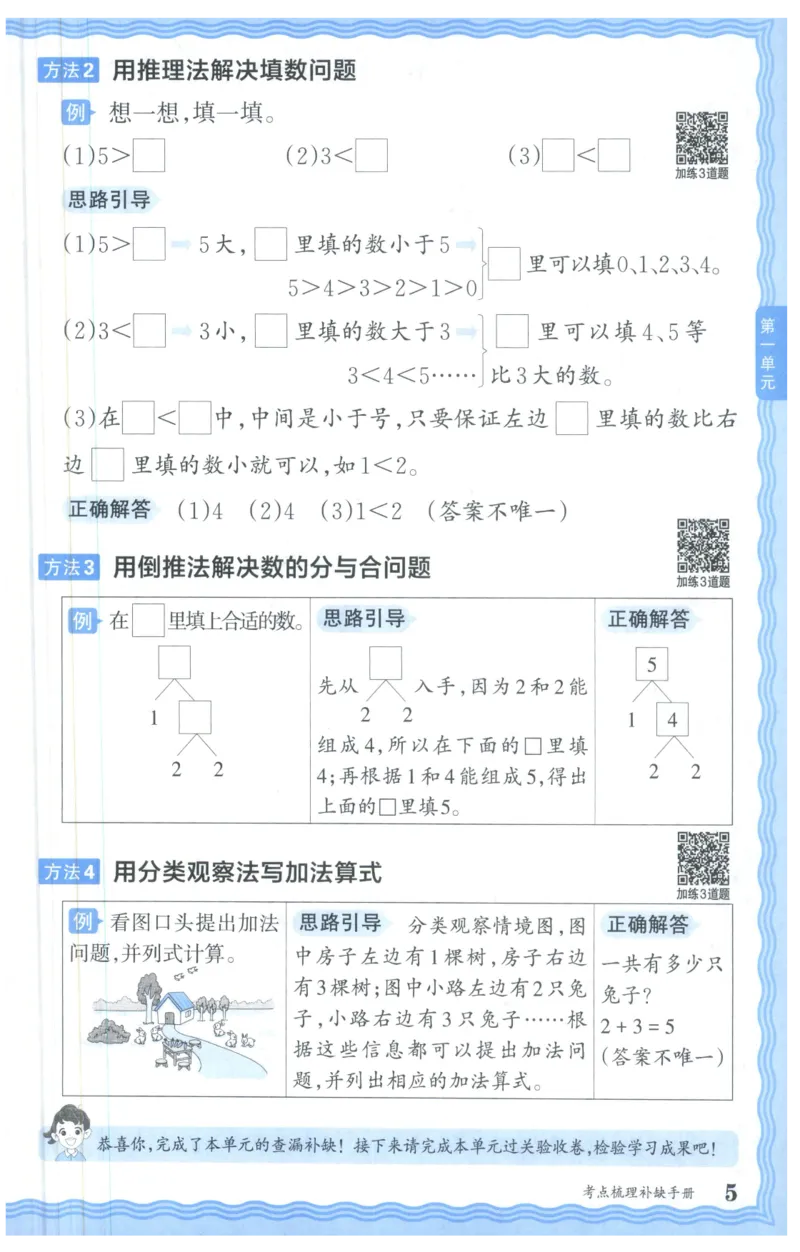 补缺手册_25秋小学语数英习题试卷_数学_人教版_25秋1-6年级上册数学《王朝霞考点梳理时习卷》_一年数学上册《王朝霞考点梳理时习卷》人教25秋(1)