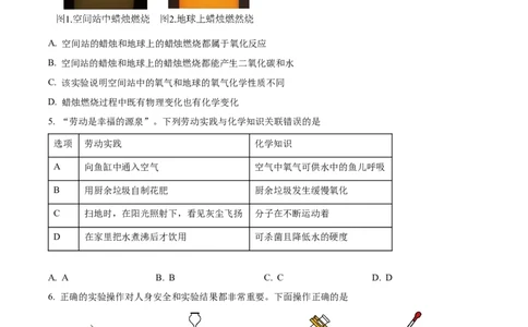 精品解析：广东省广州市白云区2024--2025学年九年级上学期期中考试化学试题（原卷版）_广州九上月考+期中+期末+一模二模+中考真题_2024年秋九年级上学期期中考试试卷和答案解析