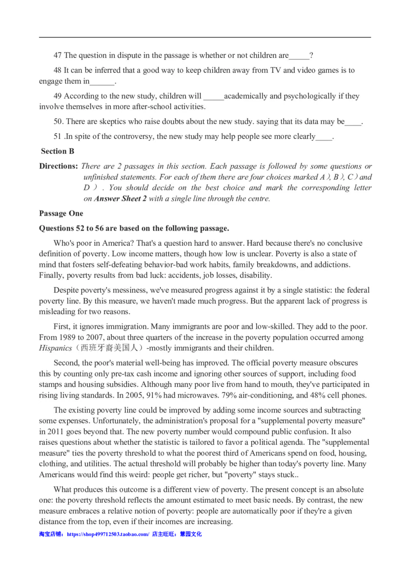2012年12月英语六级阅读真题(2)_六级_六级仔细阅读_六级阅读（2010-2014）_2012.12六级