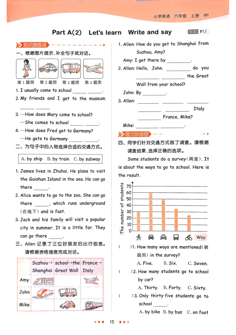 六年级英语上册人教PEP版25秋《53天天练》_25秋小学语数英习题试卷_英语_人教版_1-6年级英语上册人教PEP版25秋《53天天练》_六年级英语上册人教PEP版25秋《53天天练》