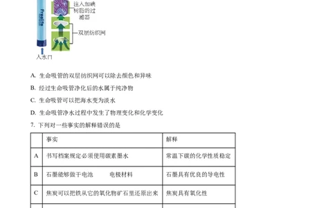 精品解析：广东省广州市第七中学2024-2025学年九年级上学期期中化学试题（原卷版）_广州九上月考+期中+期末+一模二模+中考真题_2024年秋九年级上学期期中考试试卷和答案解析
