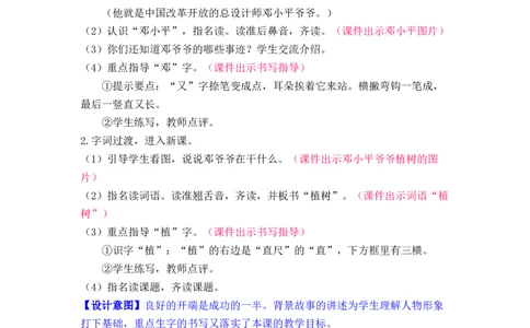 课文4.邓小平爷爷植树_二年级上下册资料_小学二年级学习资料-25年更新版_2-02、小学二年级语文下册_2-2-3、课件、讲义、教案_《名师教案》语文二年级下册（2022春）_第一单元