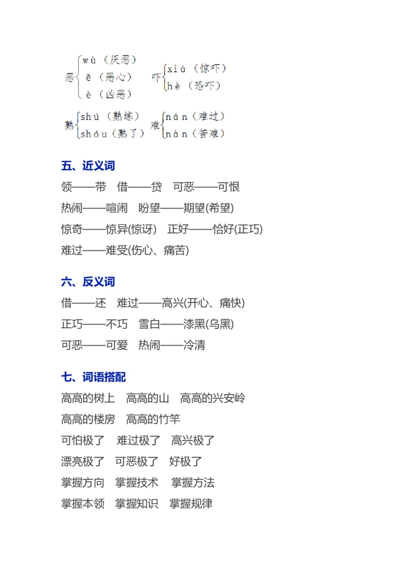 语文1下各单元知识要点归纳_一年级上下册资料_小学一年级学习资料-25年更新版_1-02、小学一年级语文下册_3-6-2-1、复习、知识点、归纳汇总_部编（人教）版_知识汇总