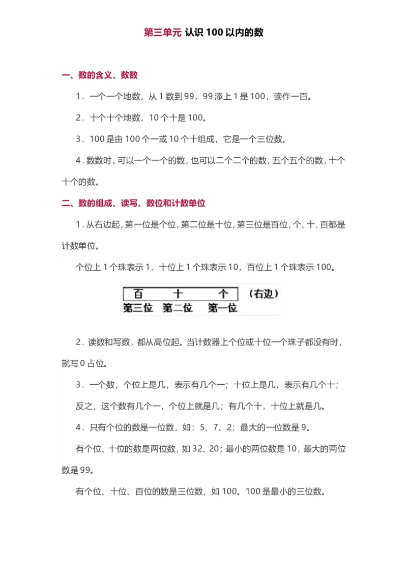 苏教版一年级下册数学知识点归纳_一年级上下册资料_一年级上语数英上下册学习资料_3-6-4、小学一年级数学下册_苏教版_1、知识点总结