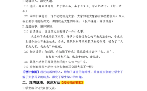 课文19.大象的耳朵_二年级上下册资料_小学二年级学习资料-25年更新版_2-02、小学二年级语文下册_2-2-3、课件、讲义、教案_《名师教案》语文二年级下册（2022春）_第七单元
