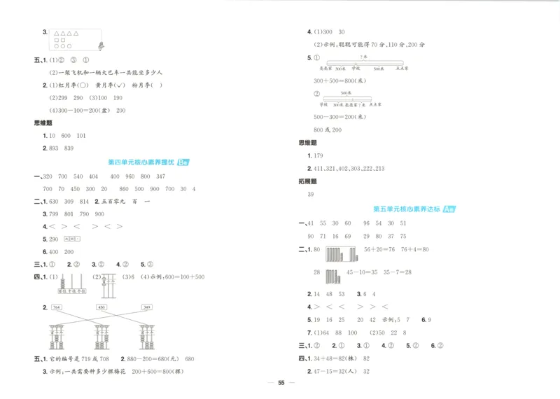 答案_25秋小学语数英习题试卷_数学_苏教版_数学《阳光同学全优好卷》苏教25秋(1)_2025秋《阳光同学全优好卷》数学2上SJ