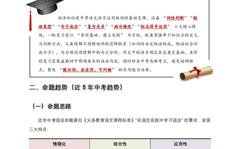 语法知识(原卷)_462026中考语文一轮复习练考点+练专题+练模块_语法知识